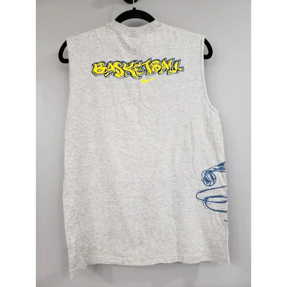 Vintage Nike Shirt‎ Youth Large Y2k Basketball Graffiti Bubble Sleeveless Tank